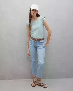 Футболка женская однотонная с коротким рукавом Easy Wear, цвет 582 Verde Agua