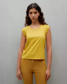 Футболка женская однотонная с коротким рукавом Easy Wear, горчичный