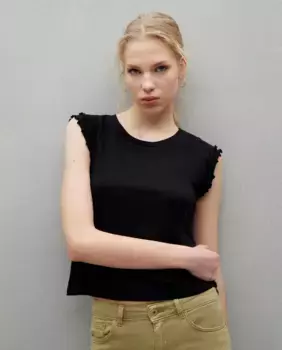 Футболка женская однотонная с коротким рукавом Easy Wear, черный