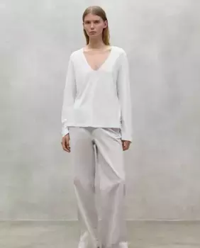 Футболка женская однотонная с V-образным вырезом Ecoalf, белый