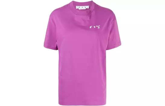 Футболка женская Off-White с круглым воротом, фиолетовый