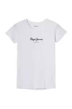 Футболка женская Pepe Jeans с фирменным принтом, белый