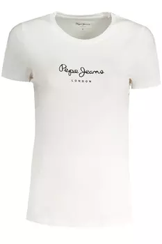 Футболка женская Pepe Jeans с круглым вырезом с логотипом бренда, белый