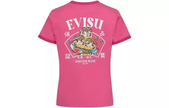 Футболка женская персиково-розовая Evisu