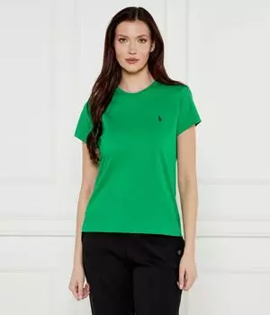 Футболка женская Polo Ralph Lauren хлопковая однотонная, зеленый