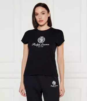Футболка женская Polo Ralph Lauren с логотипом на груди, черный