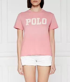 Футболка женская Polo Ralph Lauren с логотипом бренда, розовый