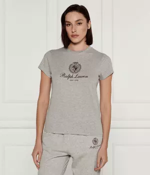 Футболка женская Polo Ralph Lauren с надписью, серый