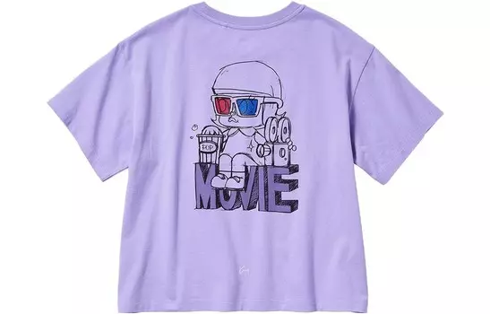 Футболка женская Pop Mart X POP MART SS23 Serene Sapphire Flora Uniqlo