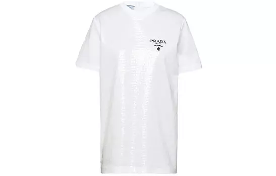 Футболка женская Prada с узором, белый