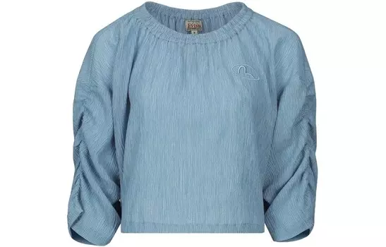 Футболка женская пудрово-голубая Evisu