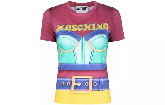 Футболка женская разноцветные MOSCHINO, мультиколор