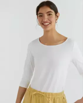 Футболка женская, рукава 3/4 и вырез лодочкой Guitare, белый