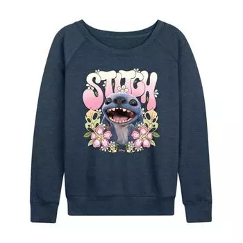 Футболка женская с длинным рукавом Lilo & Stitch с цветочным принтом Disney, индиго