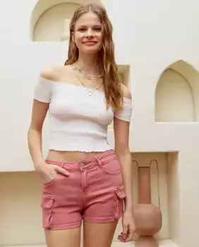 Футболка женская с коротким рукавом и резинками Green Coast, кремово-белый