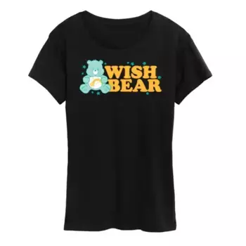 Футболка женская с принтом Care Bears «Медвежонок Желаний» Licensed Character, черный