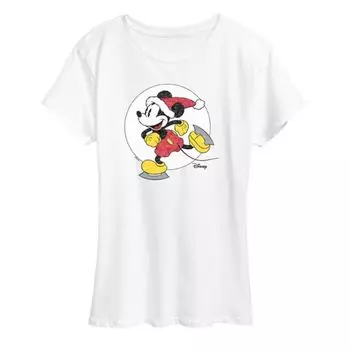 Футболка женская с принтом "Микки Маус на коньках" Disney, белый