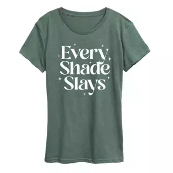 Футболка женская с принтом "Все оттенки прекрасны" Every Shade Slays Licensed Character, зеленый