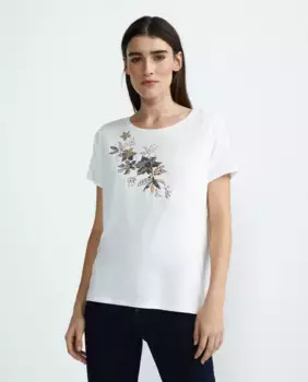 Футболка женская с простой вышивкой Zermatt, белый