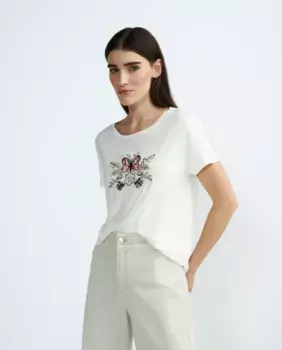 Футболка женская с простой вышивкой Zermatt, белый