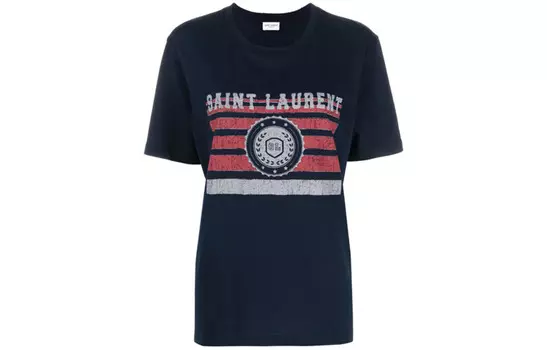 Футболка женская Saint Laurent, темно-синий