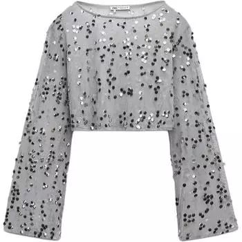 Футболка женская, серая, обычная ZARA, серый