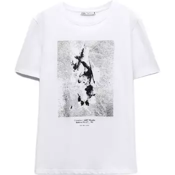Футболка женская серебряная Zara