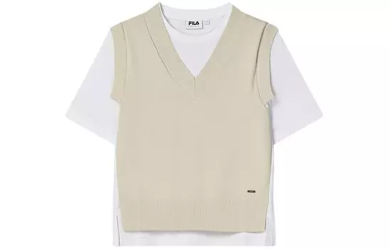 Футболка женская серо-бежевая Fila