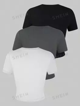 Футболка женская Shein Ezwear узкого кроя, 3 штуки