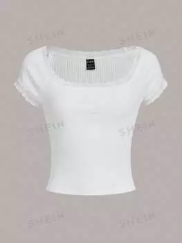 Футболка женская Shein Qutie с короткими рукавами, белый