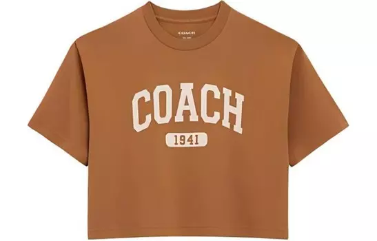 Футболка женская светло-коричневая Coach