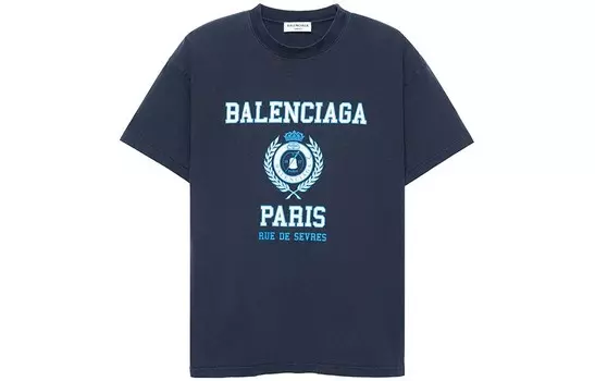 Футболка женская темно-синяя Balenciaga
