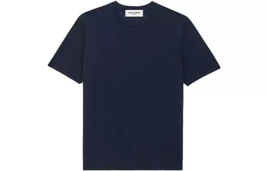 Футболка женская темно-синяя Saint Laurent