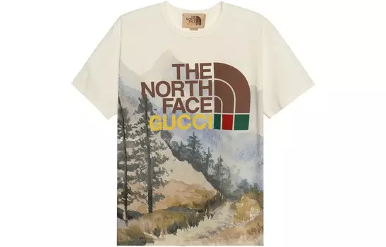 Футболка женская The North Face x Gucci, слоновая кость