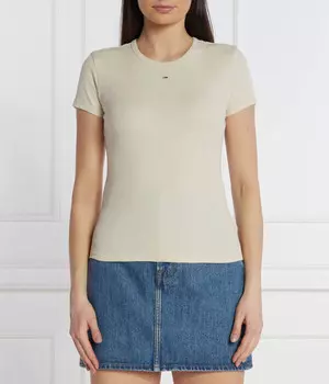 Футболка женская Tommy Jeans облегающего кроя, бежевый