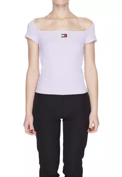 Футболка женская Tommy Jeans с открытыми плечами, сиреневый