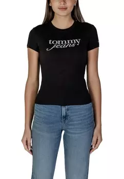 Футболка женская Tommy Jeans с принтом, черный