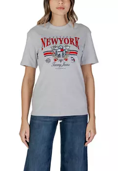 Футболка женская Tommy Jeans с принтом, серый