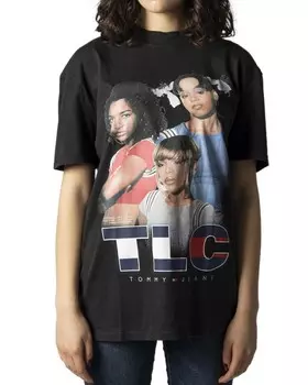 Футболка женская Tommy Jeans с принтом TLC, черный