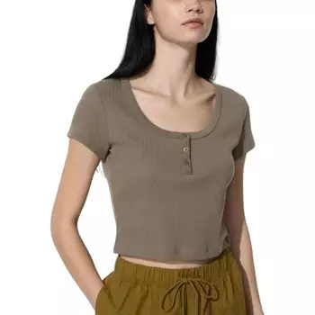 Футболка женская Uniqlo, оливковый