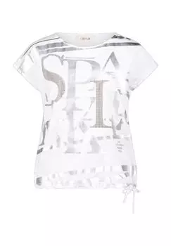 Футболка женская, узор по всей поверхности, на кулиске CARTOON, цвет White Silver