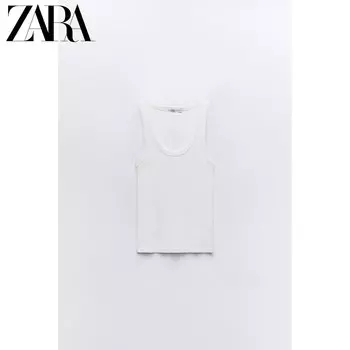 Футболка женская Zara с круглым вырезом, белый