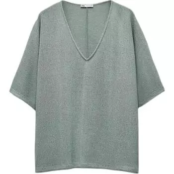 Футболка женская ZARA, зеленый