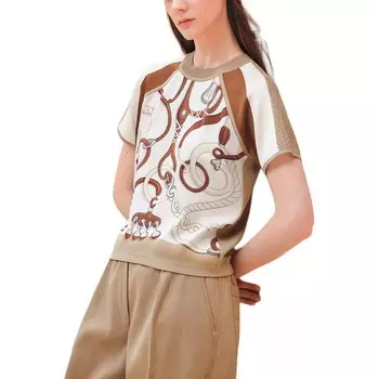 Футболка женская жемчужно-белая Hermes