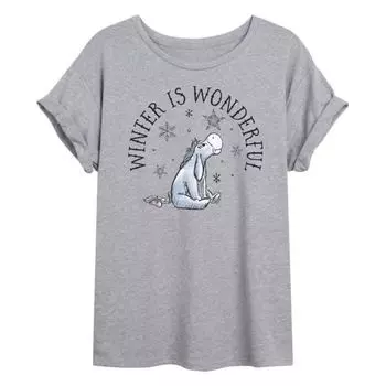 Футболка женская зимняя «Винни-пух — это чудо» Disney, серый