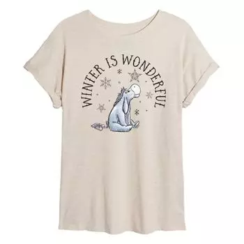 Футболка женская зимняя «Винни-пух — это чудо» Disney, бежевый