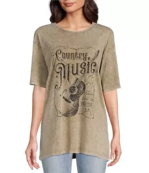 Футболка Zutter с короткими рукавами в стиле кантри-музыки, бежевый