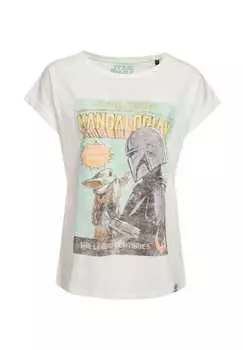 Футболка Звездные войны Мандалорец в классическом дизайне Re:Covered, экрю