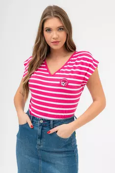 Футболкас перекрестными бретелями Budmil, розовый/белый