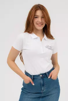 Футболкас воротником Budmil, белый